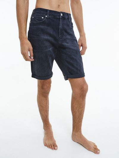 Calvin Klein Ruhák HU844334 | Calvin Klein Slim Férfi Farmer Rövidnadrág Fekete